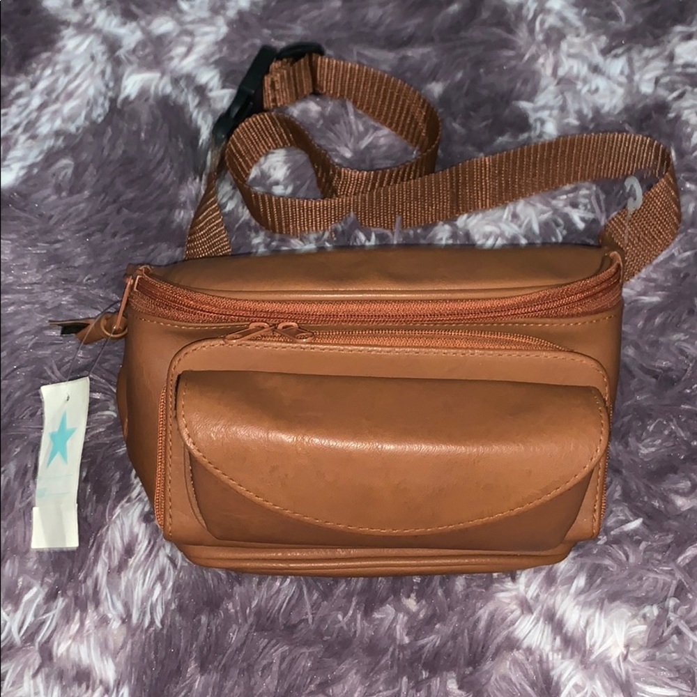 NWT brown fanny pack vintage glasses holder